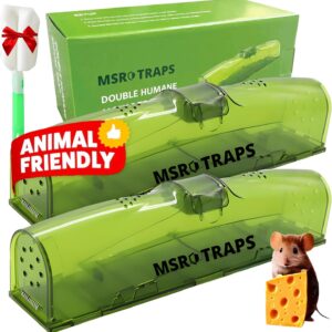 Humane No-Kill Mouse Trap – Pet & Child Safe, Reusable Rodent Catcher for Indoor Use - Pack of 2
