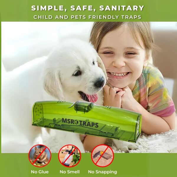 Humane No-Kill Mouse Trap – Pet & Child Safe, Reusable Rodent Catcher for Indoor Use - Pack of 2 - Image 3